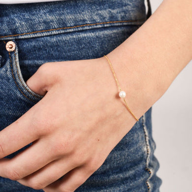 Gold plated silver w white pearl