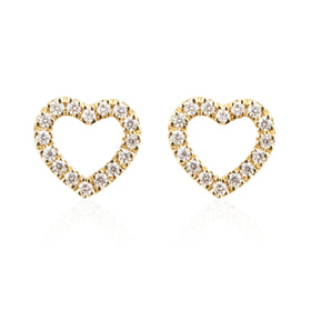 Diamond Heart Mini Studs